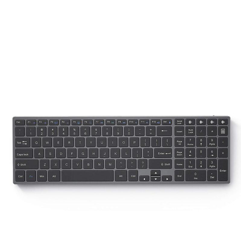 Amper Aluminium Slim Compact Rechargeable 4 Channel Bluetooth Keyboard For Windows and Mac OS - Amper HQ