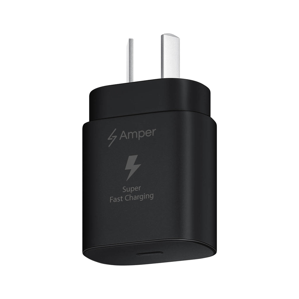 25W Universal USB-C Super Fast Charging PD Wall Charger Compatible With Samsung - Black